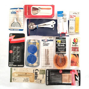 NEW!! (12) Vintage Kitchen Accessory Tools Sunkist Citrus Peeler Pot Handle Can